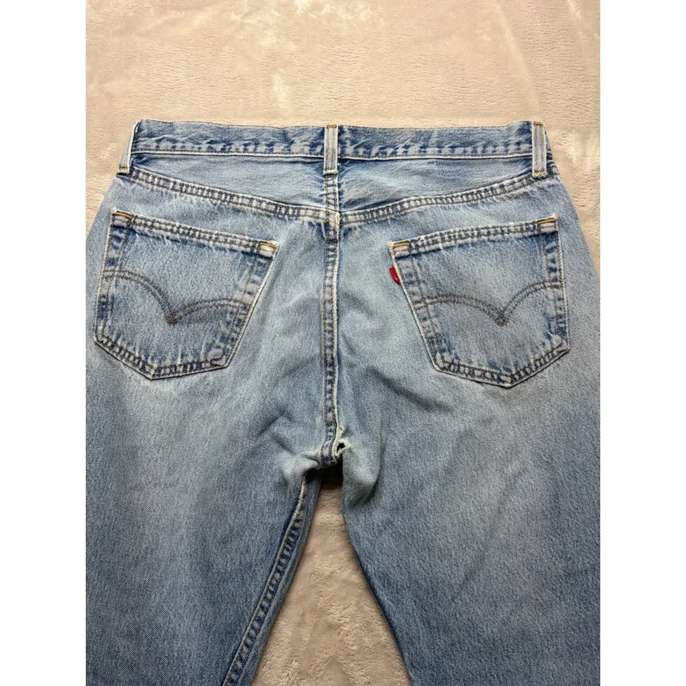 Vintage Levi's 501 Jeans Actual 32x29 Blue Denim Light Wash Distressed USA 90s